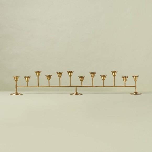 Hearth & Hand Magnolia 12ct Oversized Metal Taper Candelabra Antique Brass 2023 - Picture 1 of 4